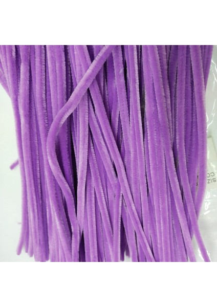 30 cm Lila Tüylü Hobi Çubuğu Şönil- 100'LÜ Paket-Lila-Mor NO48 fırsatları