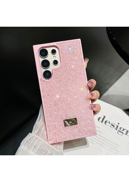 Samsung Galaxy S25 Ultra Uyumlu Kadife Iç Yüzeyli Parlak Taşlı Şık Kapak