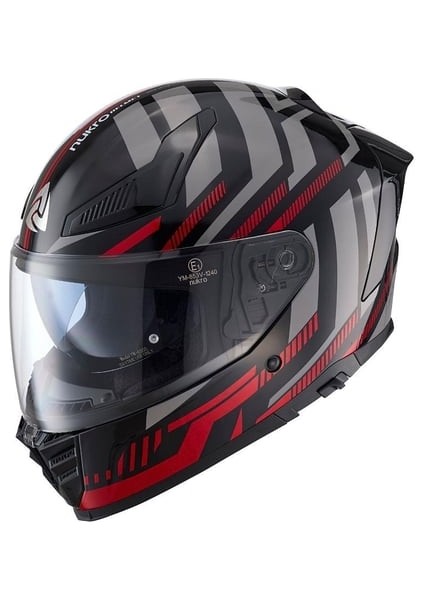 YM-853 Power Red Black Kapalı Kask