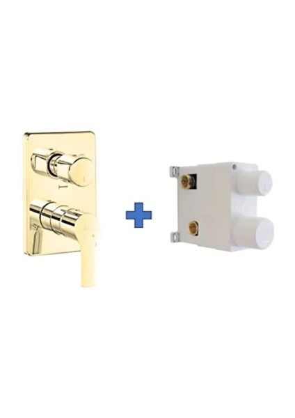 . Luna Ankastre Banyo Bataryası (Sıva Üstü Grubu), 3 Yollu, Altın