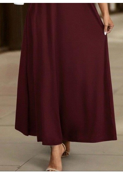 Kadın Uzun Kollu Yakalı Önden Fermuarlı Uzun Viskon Iki Iplik Elbise modelleri