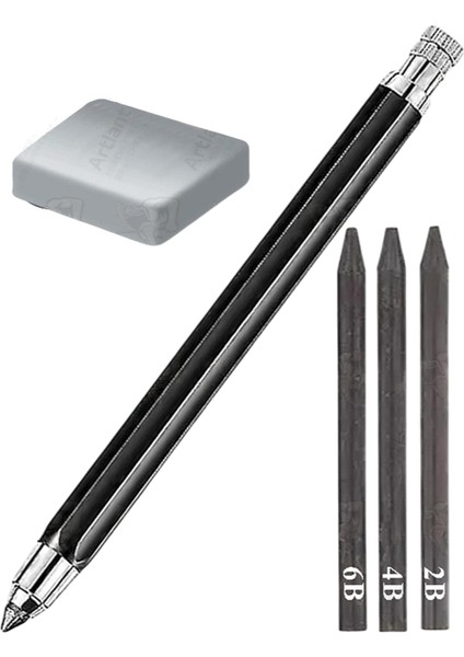 Portmin Çizim Kalemi 1 Paket 2b 4b 6b Dereceli Portmin Grafiti Karakalem Mekanik Uçlu Çizim Kalemi 5.6mm Yedek Uç