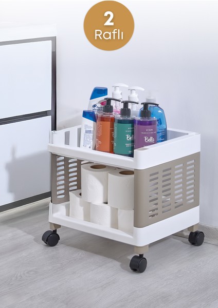 2 Raflı Banyo Düzenleyici Mutfak Rafı Banyo Dolabı Çok Amaçlı Plastik Mutfak Düzenleyici