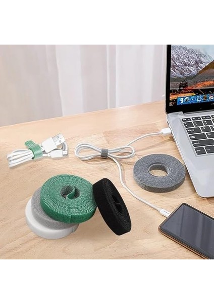 Cırt Cırt Sabitleyici Kablo Düzenleyici 5 Metre x 1cm Kanca ve Döngü Kayışları, Tekrar Kullanılabilir, Çift Taraflı Kanca Rulo Düzenleyici Kayışlar, Bağlama Bandı (Beyaz) modelleri