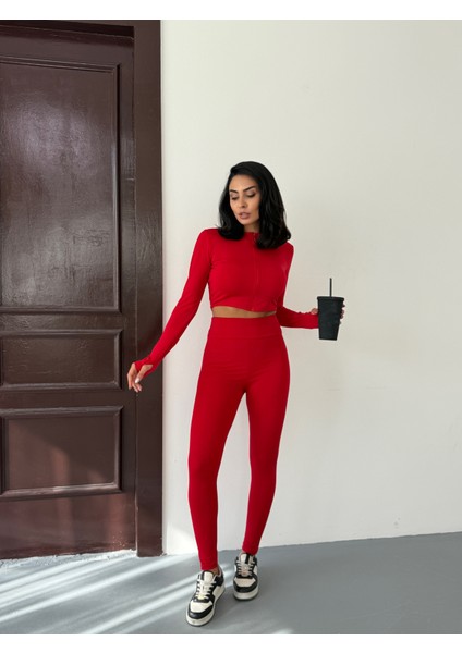 Slim Fit Yüksek Bel Toparlayıcı Crop Kadın 2’li Tayt Takım fiyatları