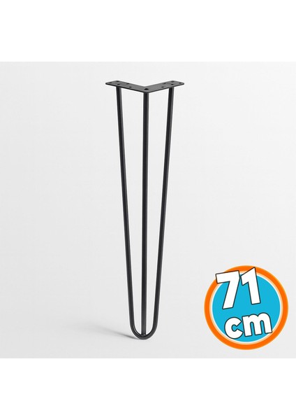 Sehpa Ayağı 71 cm Siyah Metal Tekli Masa Ayağı Dayanıklı Mobilya Destek Ayağı Yükseltici Model