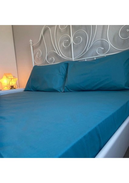 Turkuaz Renkli Lastikli Çarşaf
