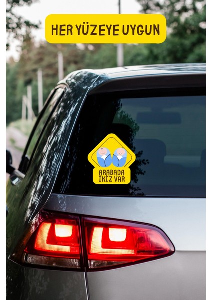 Arabada Ikiz Bebek Var Araba-Motosiklet Cam Etiket Sticker - Erkek modelleri
