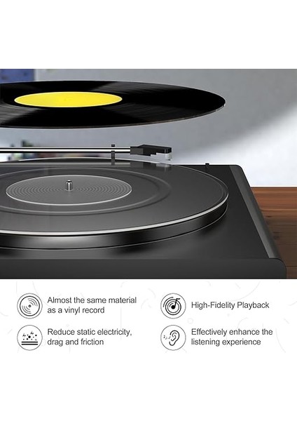 Pikap Tabağı Matı, Akrilik Pikap Matı, 12 Inç Vintage Plak Çalar Için Anti Statik Tabak Slipmat, 33 1/3rpm ve 45RPM Kayıtlarınıza Uyum Sağlar, Dinleme Deneyimini Geliştirin fırsatları