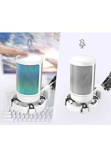 Ampligame A6T Twitch - Youtuber - Gamer - Tiktok - Yayıncı USB Mikrofon Seti (Beyaz) fiyatları