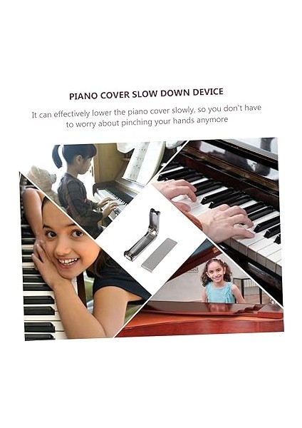 1 Piyano Kapağı Kabartma Piyano Anti-Basınç El Aksesuarı Anti Tutam Piyano Aksesuarı Piyano Tamponu Piyano Metal Yavaşlama Cihazı Dayanıklı Piyano Kapağı Tamponu Müzik modelleri