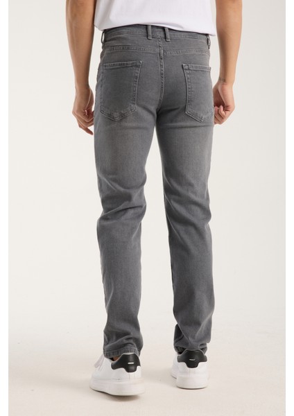 Erkek Pantolon Gri Regular Fit Fermuarlı Jeans indirimleri