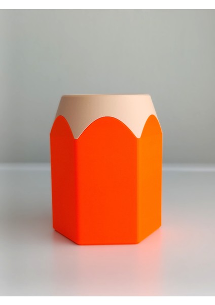 Kalem Şeklinde Masaüstü Kalemlik (Turuncu) indirimleri