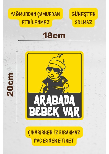 Arabada Bebek Var Araba-Motosiklet Cam Etiket Sticker - Erkek fiyatları