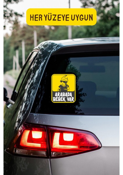 Arabada Bebek Var Araba-Motosiklet Cam Etiket Sticker - Erkek modelleri