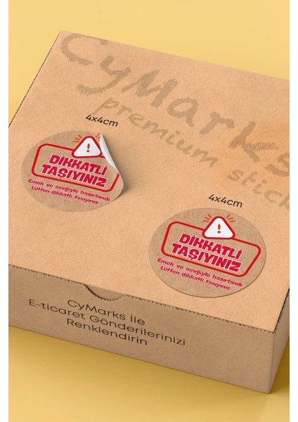Dikkatli Taşıyınız Yazılı Sticker Paketleme Kargo Ambalaj Etiketi - 4X4CM 70 Adet (Kopya) indirimleri