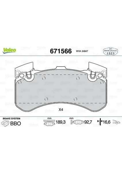 671566 On Fren Balatasi 4G0698151AB 4G0698151AF 4G0698151F