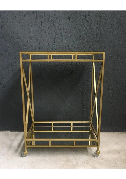 Metal Bar Servis Arabası, Gold Servis ve Sunum Arabası, Ayna Raflı Servis Arabası modelleri