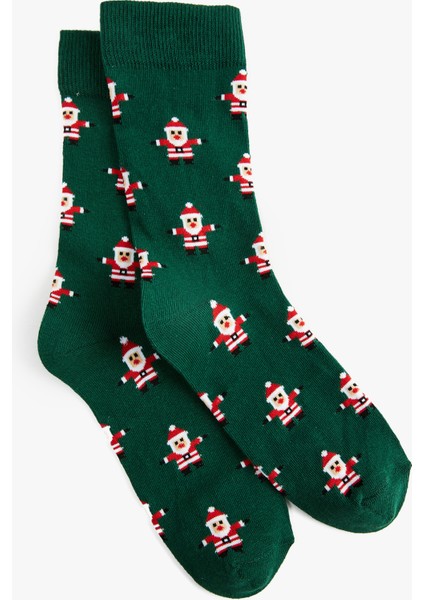 Noel Baba Desenli Soket Çorap