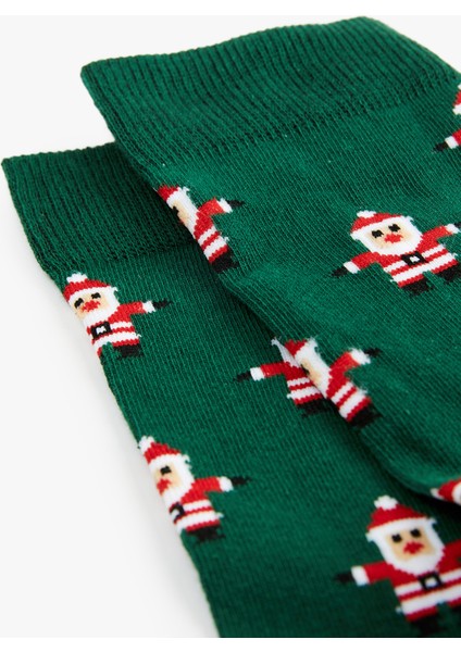 Noel Baba Desenli Soket Çorap modelleri