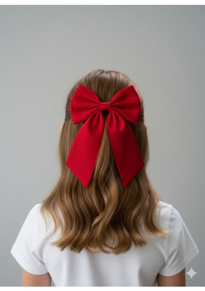 Sade Kırmızı Kurdele Toka | Özel Gün Aksesuarı | Okul & Günlük Kullanım