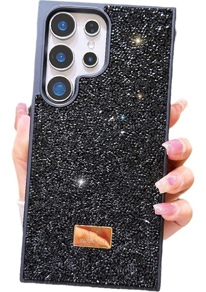 Samsung Galaxy S25 Ultra Uyumlu Kadife Iç Yüzeyli Parlak Taşlı Şık Kapak fırsatları