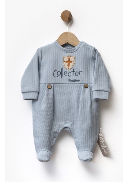 Düğme Detaylı Patikli Erkek Bebek Tulumu