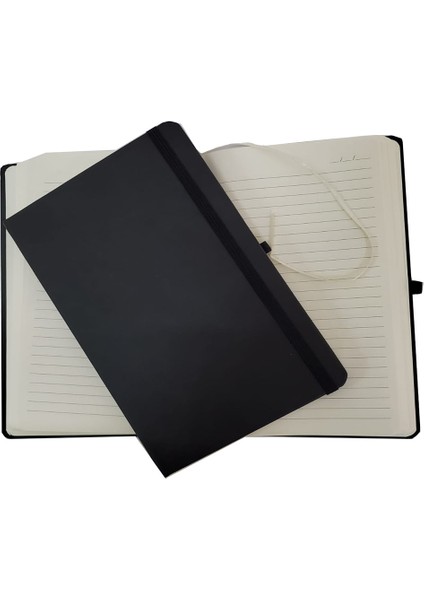 Defter Deri Siyah Renk Çizgili Termo