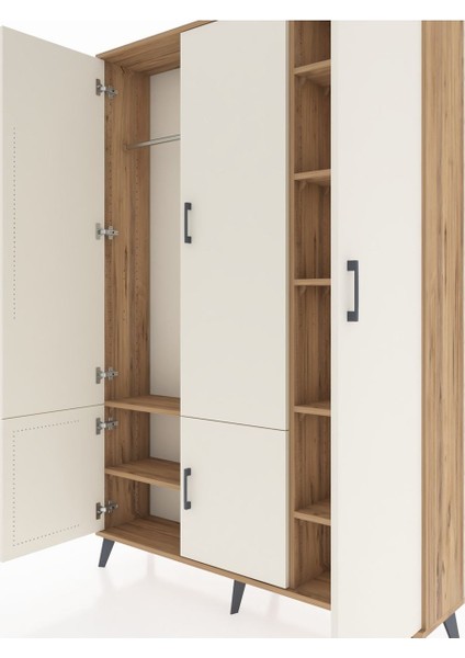 Arges Dolap 7 Raflı 5 Kapaklı Tek Askılı 132X30X195 Çam-Aytaşı/çam fırsatları