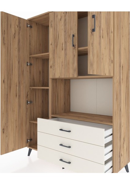 Hyperion Dolap 6 Raflı 3 Çekmeceli 3 Kapaklı 132X44X195 Çam-Çam/aytaşı fırsatları