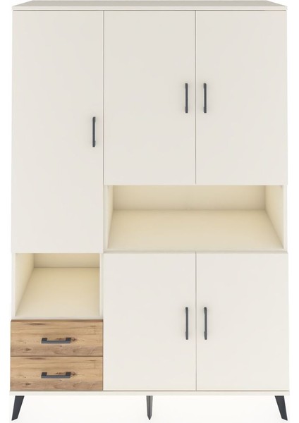 Hyperion Dolap 10 Raflı 2 Çekmeceli 5 Kapaklı 132X44X195 Aytaşı-Aytaşı/çam