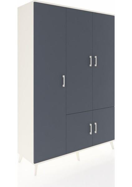 Hyperion Dolap 7 Raflı 5 Kapaklı Tek Askılı 132X44X195 Aytaşı-Antrasit/çam fiyatları