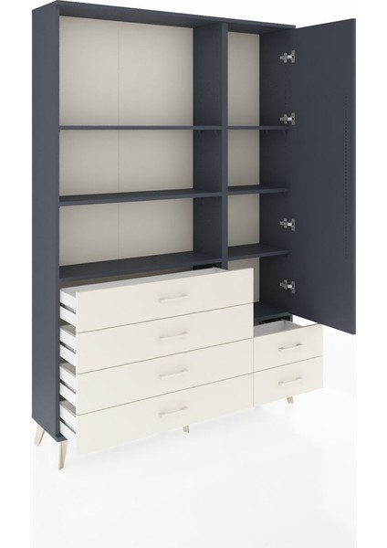 Arges Dolap 7 Raflı 6 Çekmeceli Tek Kapaklı 132X30X195 Antrasit-Antrasit/aytaşı indirimleri