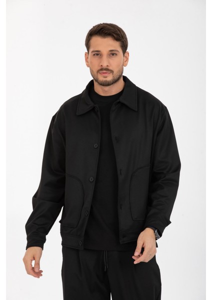 Erkek Mont Ceket - Smart Casual Gömlek Yaka Model - Poliviskon Kumaş