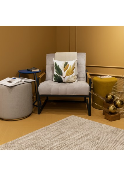 İçi Dolu Krep Örgü Üzerine Dijital Baskılı Kırlent 45x43 cm | Yaprak Desenli Dekoratif Yastık