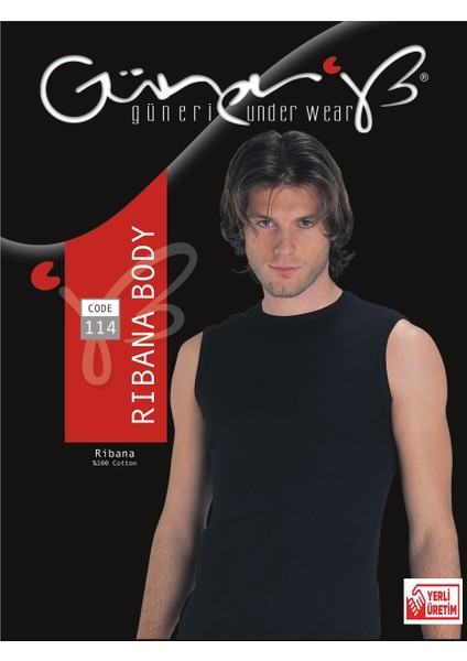 Erkek Siyah Ribana Sıfır Kollu Atlet % 100 Pamuklu Atlet 3’lü Paket 114-3S fiyatları
