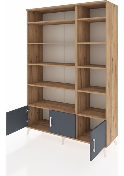 Hyperion Dolap 10 Raflı 3 Kapaklı 132X44X195 Çam-Antrasit/çam modelleri