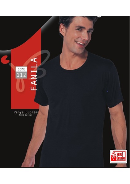 Erkek Siyah Süprem Yarım Kollu Sıfır Yaka Atlet % 100 Pamuklu Fanila 3’lü Paket 112-3S fiyatları