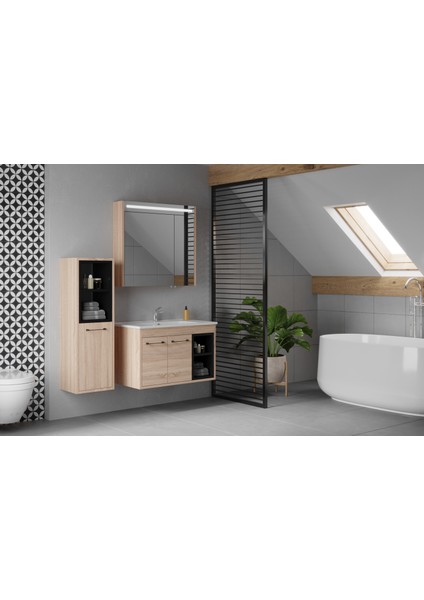 Latte 85 cm Sonomo Banyo Dolabı
