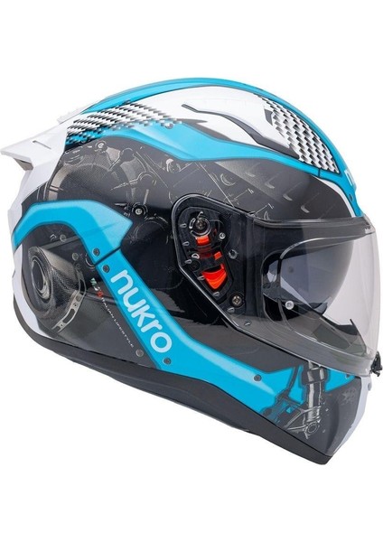 B-506 Level White-Blue Kapalı Kask fırsatları