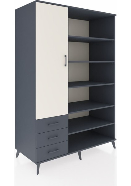 Kronos Dolap 9 Raflı 3 Çekmeceli 3 Kapaklı 132X59X195 Antrasit-Aytaşı/antrasit fiyatları