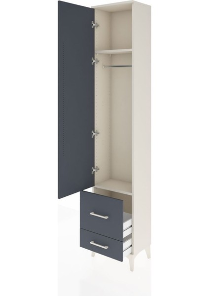 Arges Dolap 2 Raflı 2 Çekmeceli Tek Askılı 44X30X221 Aytaşı-Antrasit fırsatları
