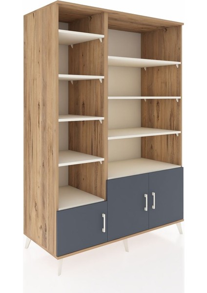 Kronos Dolap 10 Raflı 3 Kapaklı 132X59X195 Çam-Antrasit/aytaşı fiyatları