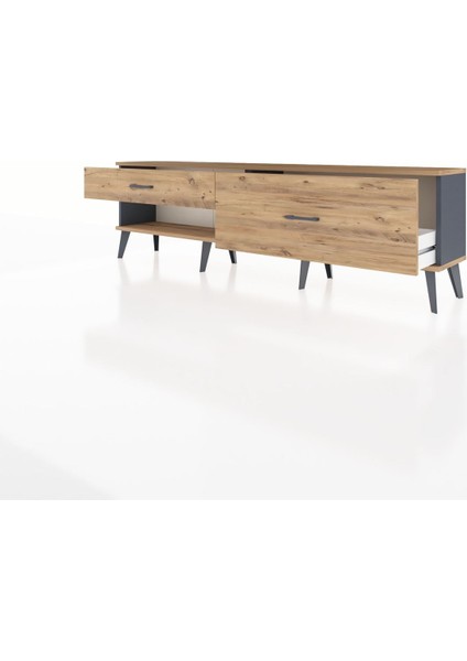 Arges Tv Ünitesi 2 Çekmeceli 176X30X51 Antrasit-Çam/çam modelleri