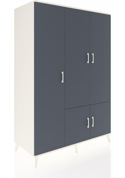 Kronos Dolap 7 Raflı 5 Kapaklı Tek Askılı 132X59X195 Aytaşı-Antrasit/çam fiyatları