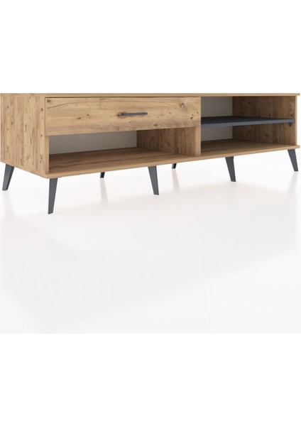 Kronos Tv Ünitesi Tek Raflı Tek Çekmeceli 176X59X51 Çam-Antrasit/çam fiyatları