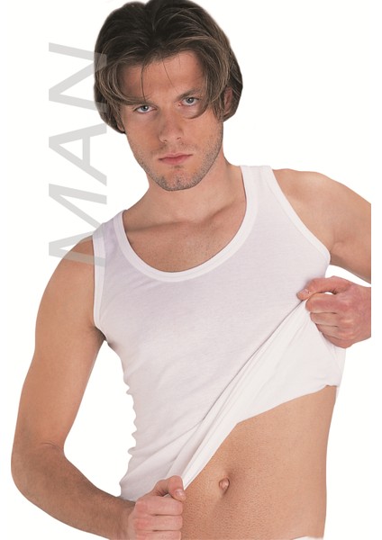 Erkek Beyaz Süprem Atlet % 100 Pamuklu Atlet 3'lü Paket 100-3B