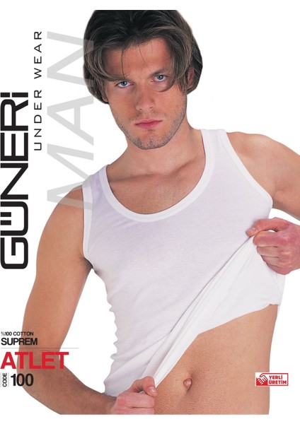 Erkek Beyaz Süprem Atlet % 100 Pamuklu Atlet 3'lü Paket 100-3B fiyatları