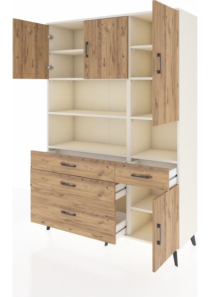 Hyperion Dolap 9 Raflı 4 Çekmeceli 4 Kapaklı 132X44X195 Aytaşı-Çam/çam modelleri