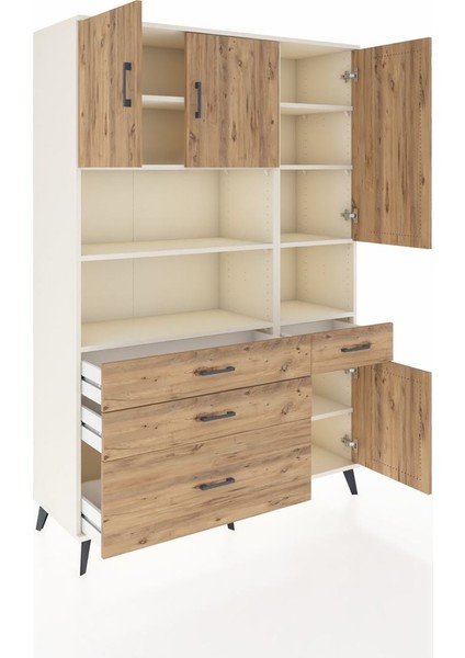 Hyperion Dolap 9 Raflı 4 Çekmeceli 4 Kapaklı 132X44X195 Aytaşı-Çam/çam indirimleri